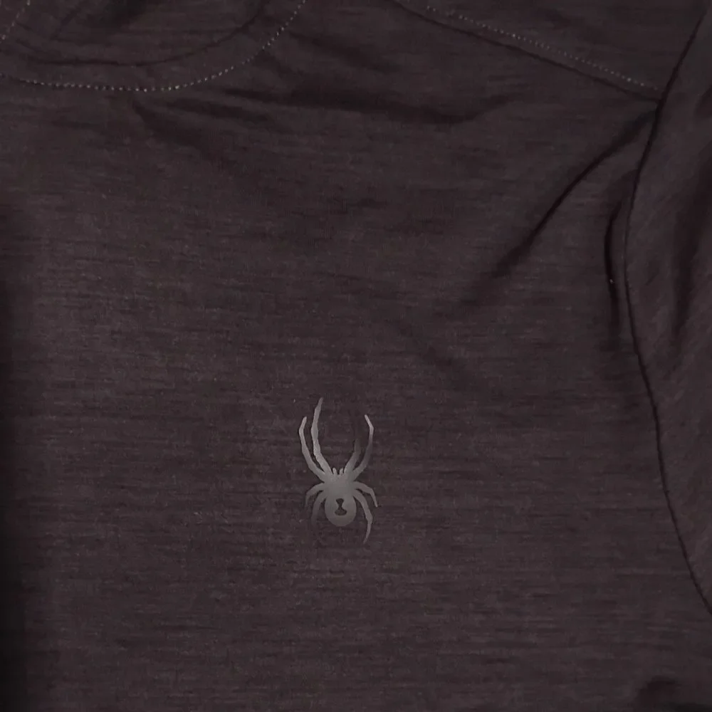 NEW Spyder Hoodie Shirt Mens Size Medium Gray ProWeb Stretch Performance Active